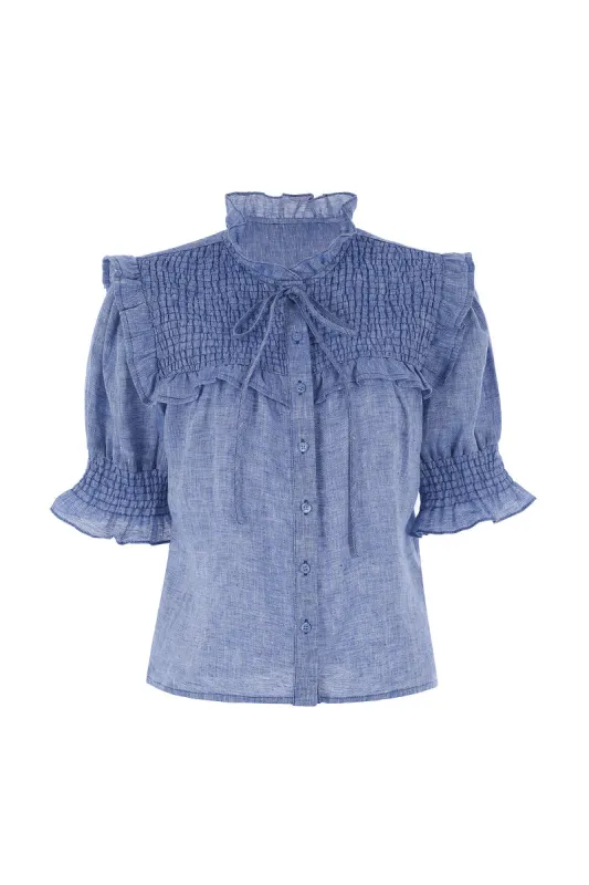 The Nicolette Shirt sold by The Shirt by Rochelle Behrens