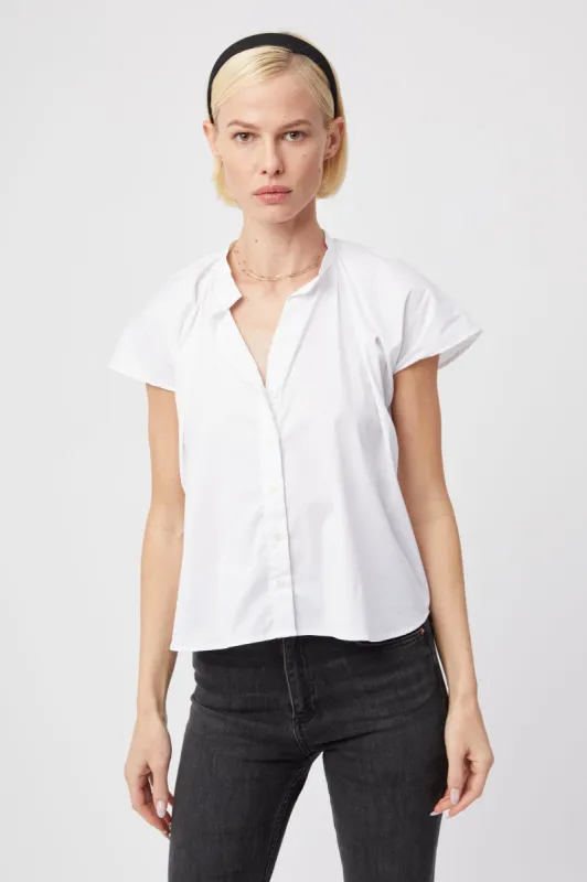 The Flutter Shoulder Short Sleeve Shirt sold by The Shirt by Rochelle Behrens