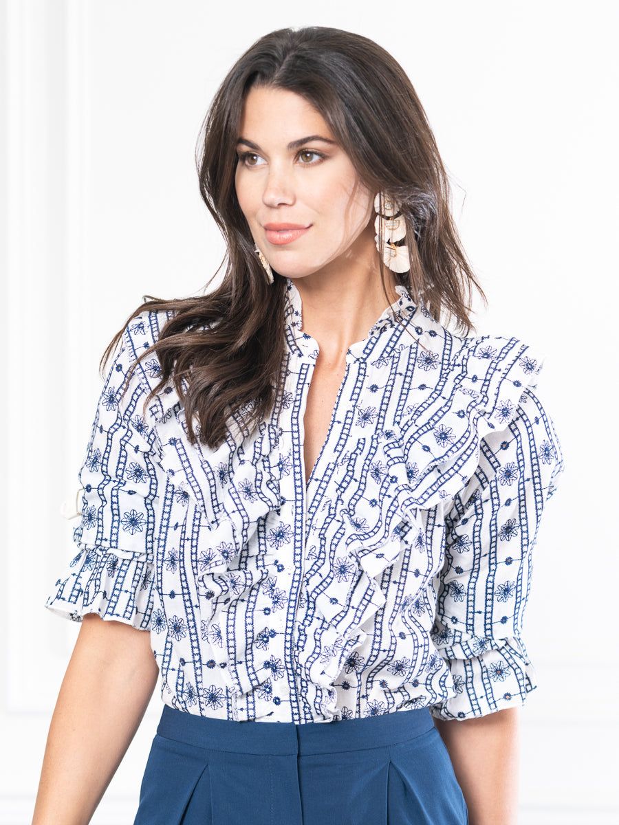 The Jill Ruffle Shirt sold by The Shirt by Rochelle Behrens product image thumbnail 6