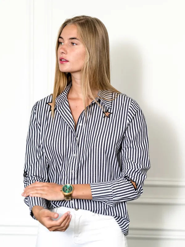 The Boyfriend Shirt in Stars and Stripes sold by The Shirt by Rochelle Behrens