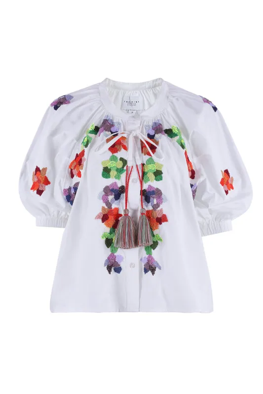 The 3/4 Sleeve Minka Shirt sold by The Shirt by Rochelle Behrens