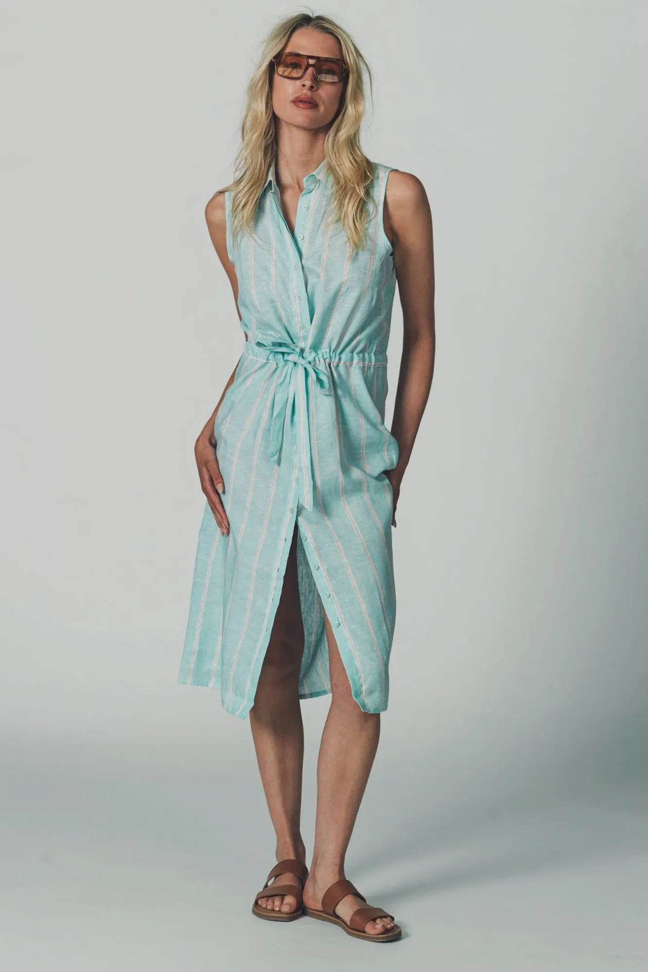 The Sleeveless Drawstring Dress sold by The Shirt by Rochelle Behrens