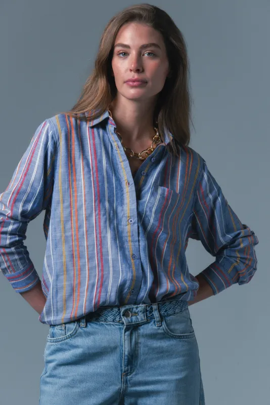 The Boyfriend Shirt in Stripe sold by The Shirt by Rochelle Behrens