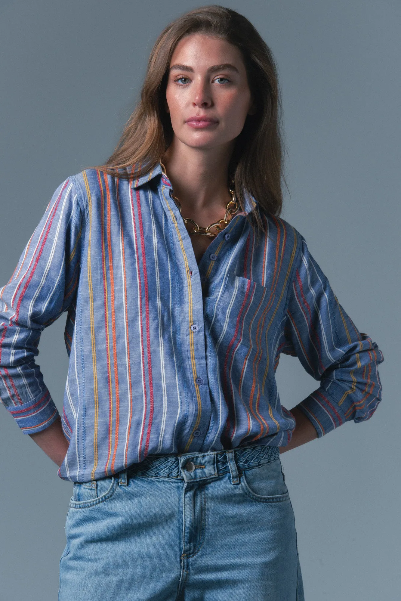 The Boyfriend Shirt in Stripe sold by The Shirt by Rochelle Behrens