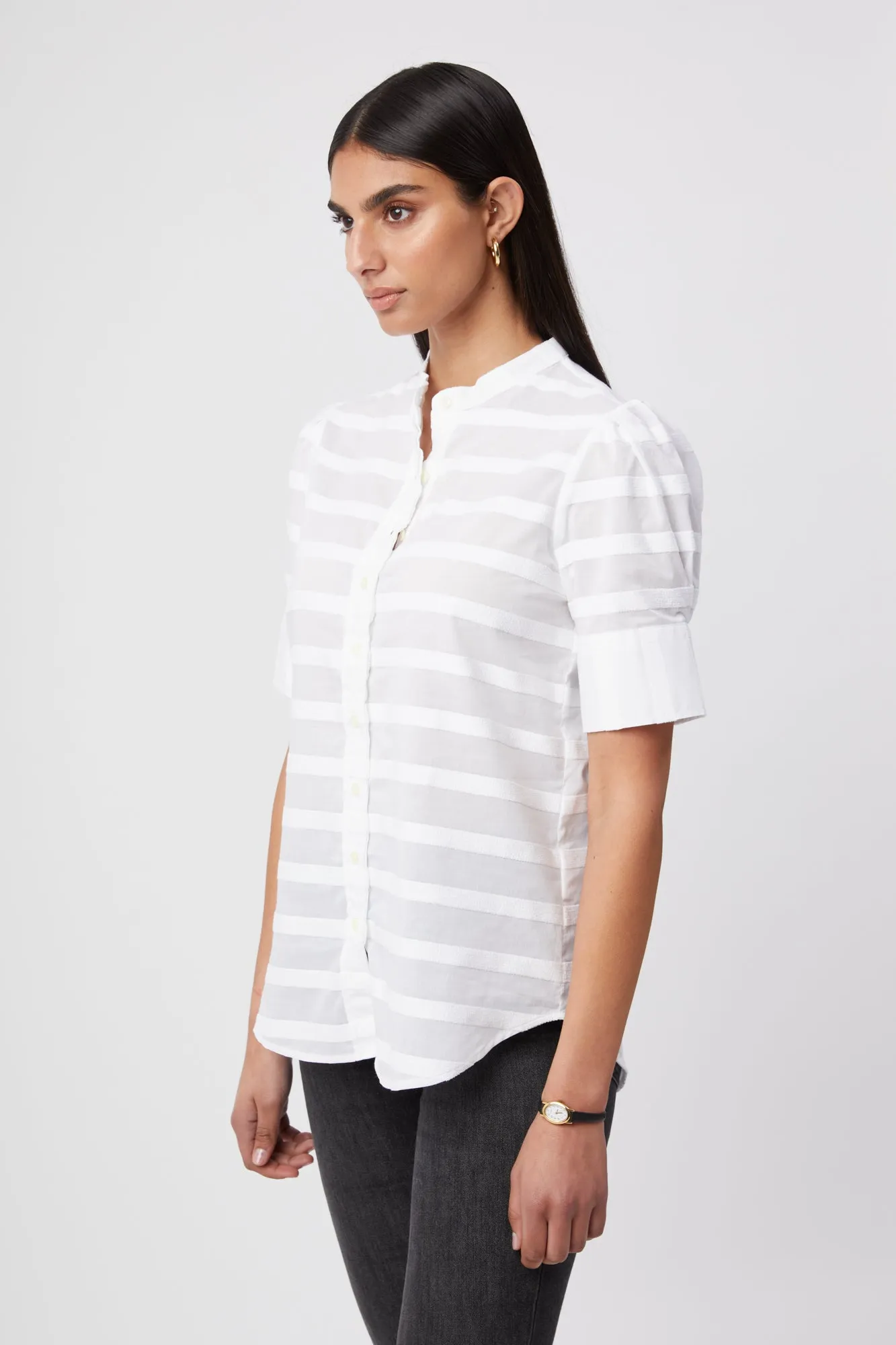 The Short Sleeve Puffed Shoulder Shirt sold by The Shirt by Rochelle Behrens product image thumbnail 3