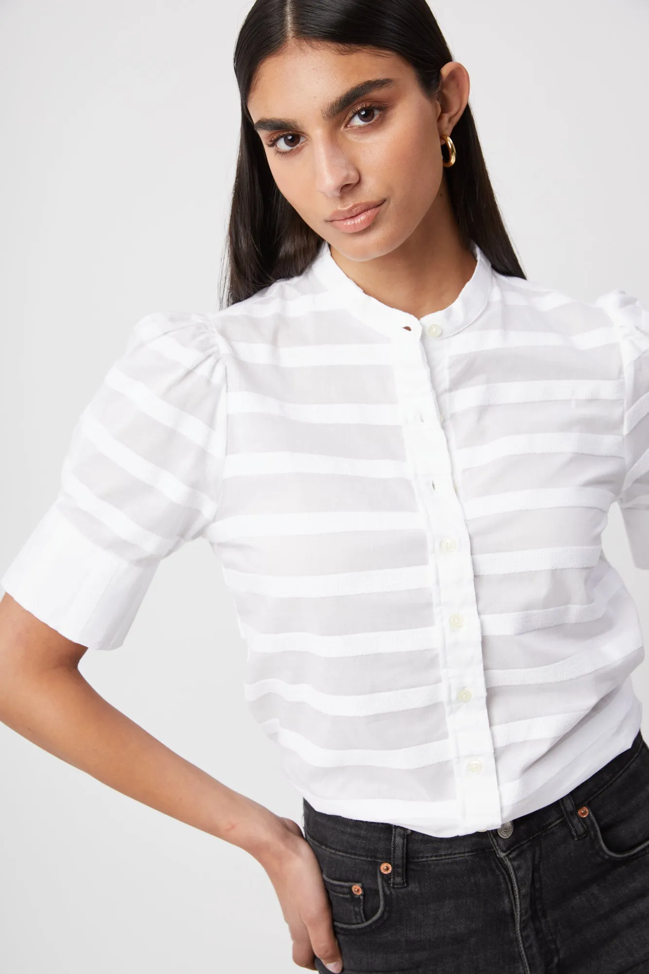 The Short Sleeve Puffed Shoulder Shirt sold by The Shirt by Rochelle Behrens product image thumbnail 5
