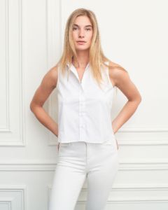 The Sleeveless Cropped Shirt sold by The Shirt by Rochelle Behrens