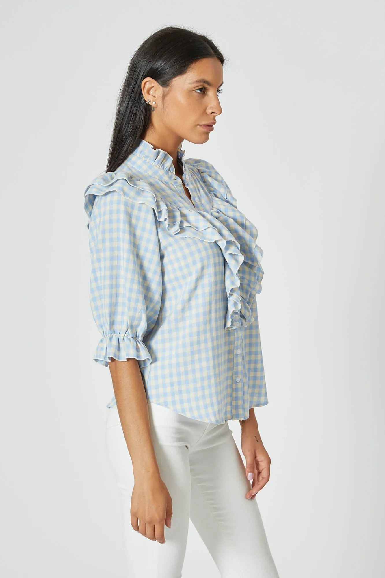 The Jill Ruffle Shirt sold by The Shirt by Rochelle Behrens product image thumbnail 5