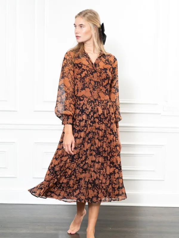 The Pleated Chiffon Dress sold by The Shirt by Rochelle Behrens