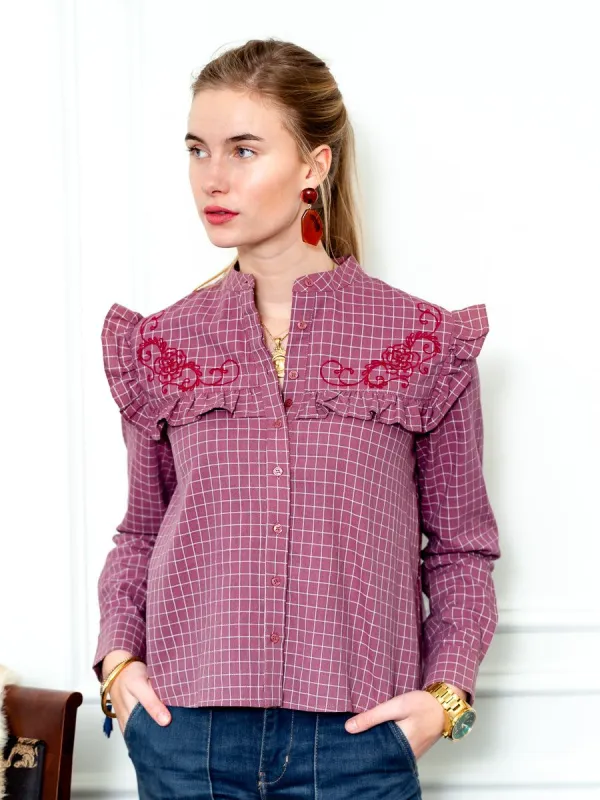The Trapeze Shirt w/ Embroidery sold by The Shirt by Rochelle Behrens