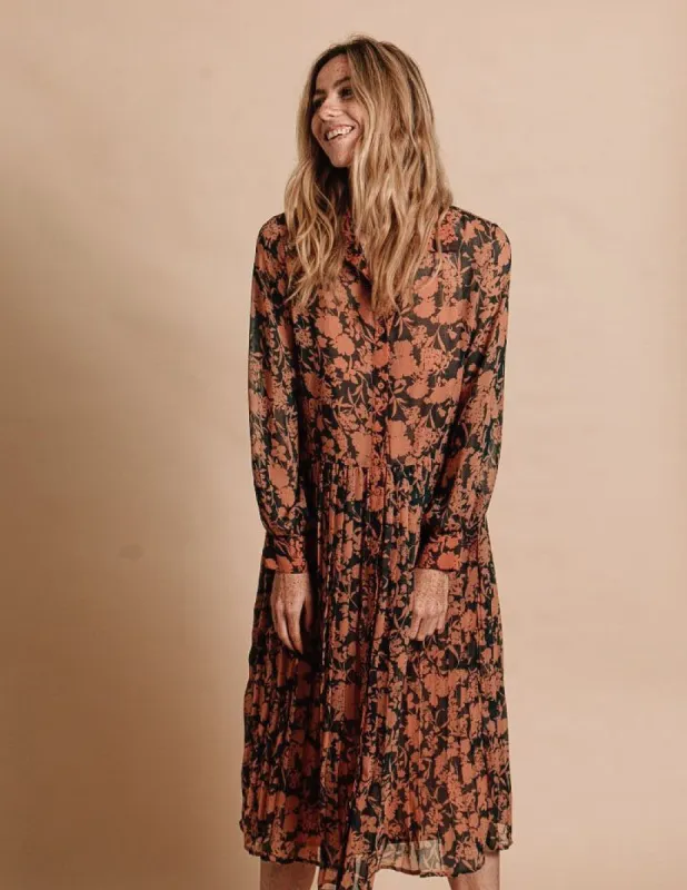 The Pleated Chiffon Dress sold by The Shirt by Rochelle Behrens