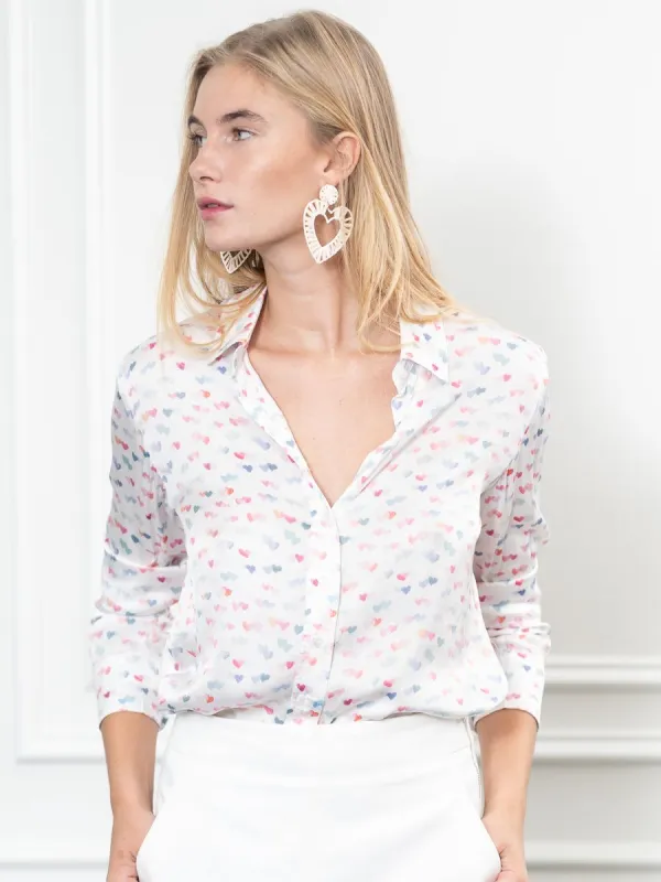 The Signature Shirt in Pastel Hearts sold by The Shirt by Rochelle Behrens