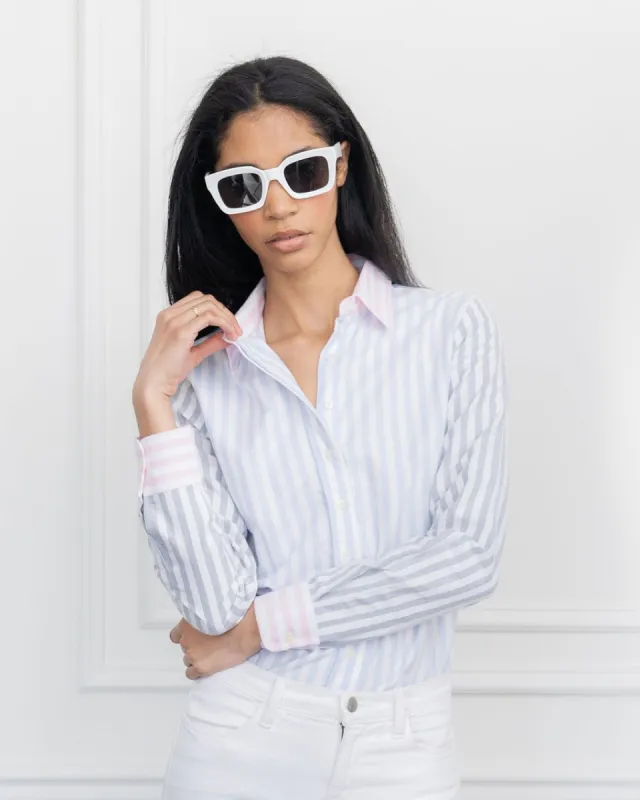 The Signature Shirt in Multi Stripe sold by The Shirt by Rochelle Behrens