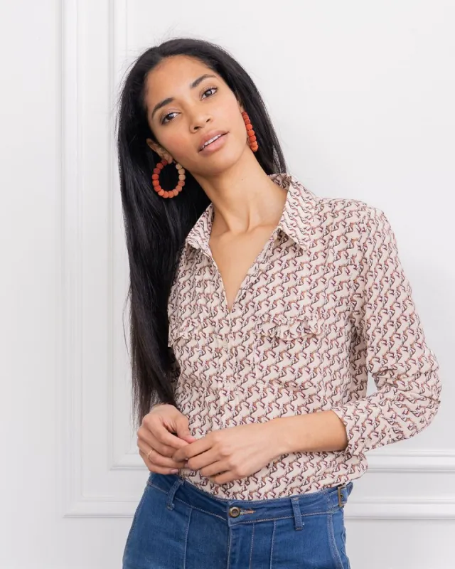 The Signature Shirt w/ Ruffled Pocket sold by The Shirt by Rochelle Behrens