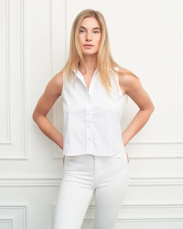 The Sleeveless Cropped Shirt sold by The Shirt by Rochelle Behrens
