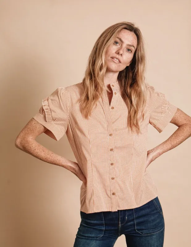 The Short Sleeve Ruffled Shirt sold by The Shirt by Rochelle Behrens
