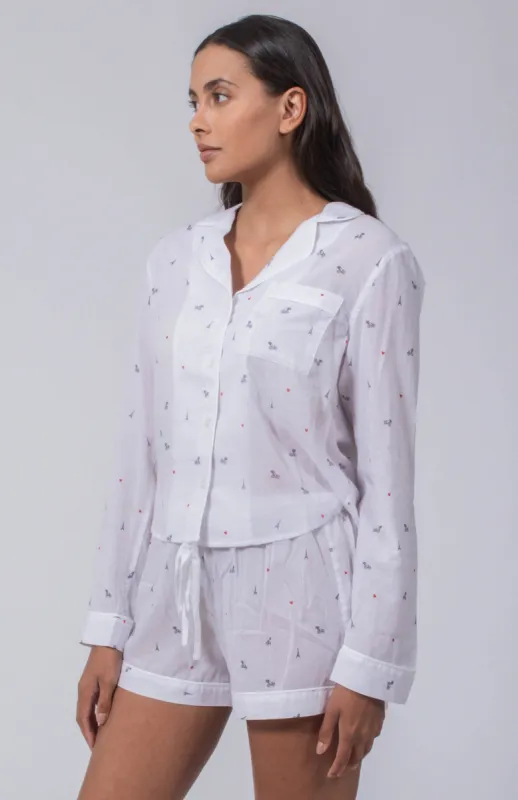 The Long Sleeve Pajama w/ Shorts Set sold by The Shirt by Rochelle Behrens