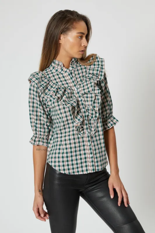 The Jill Ruffle Shirt made by The Shirt by Rochelle Behrens