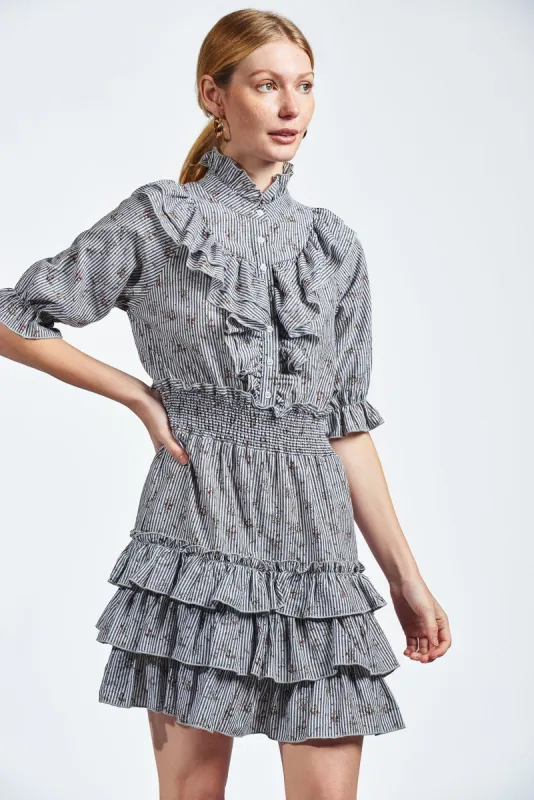 The Ruffled Tiered Minidress sold by The Shirt by Rochelle Behrens