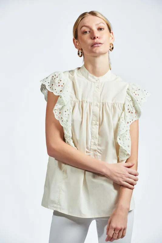 The Sleeveless Scarlett Shirt sold by The Shirt by Rochelle Behrens