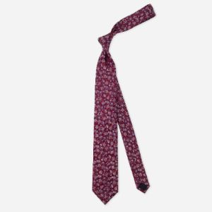 Marguerite Floral Burgundy Tie sold by The Tie Bar