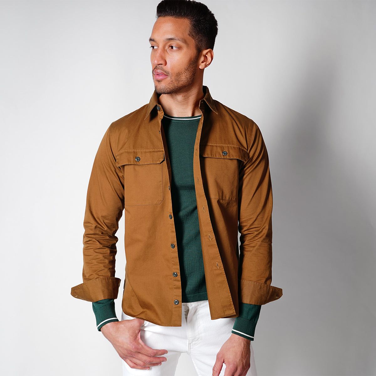 Utility Shirt Tobacco Brown Casual Shirt sold by The Tie Bar product image thumbnail 3