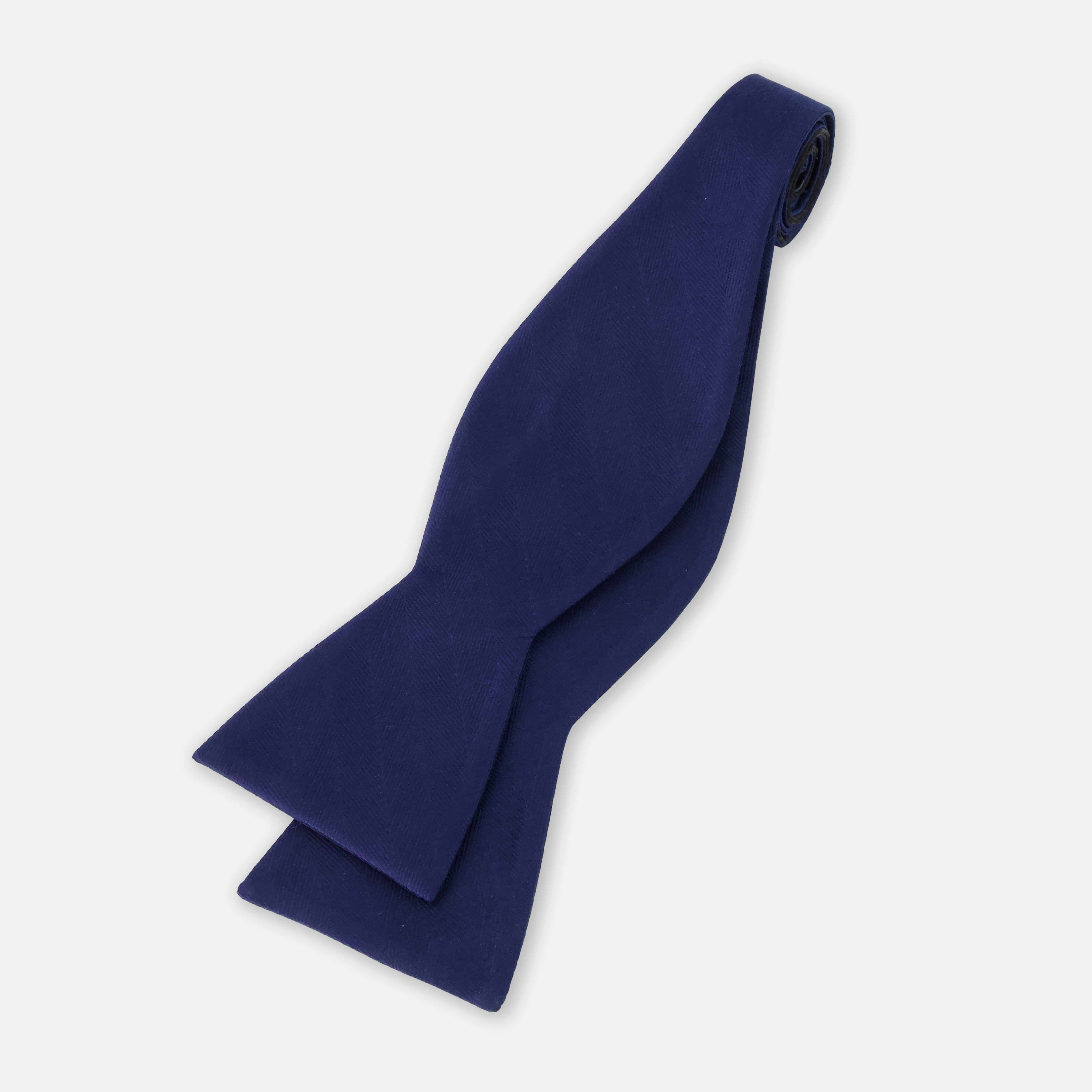 Herringbone Vow Navy Bow Tie sold by The Tie Bar product image thumbnail 3