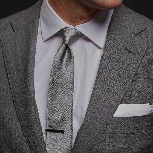 Herringbone Vow Grey Tie sold by The Tie Bar