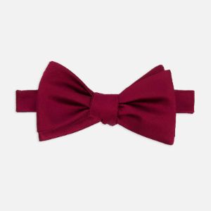 Solid Satin Burgundy Bow Tie sold by The Tie Bar