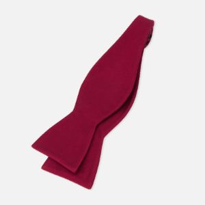 Solid Satin Burgundy Bow Tie sold by The Tie Bar