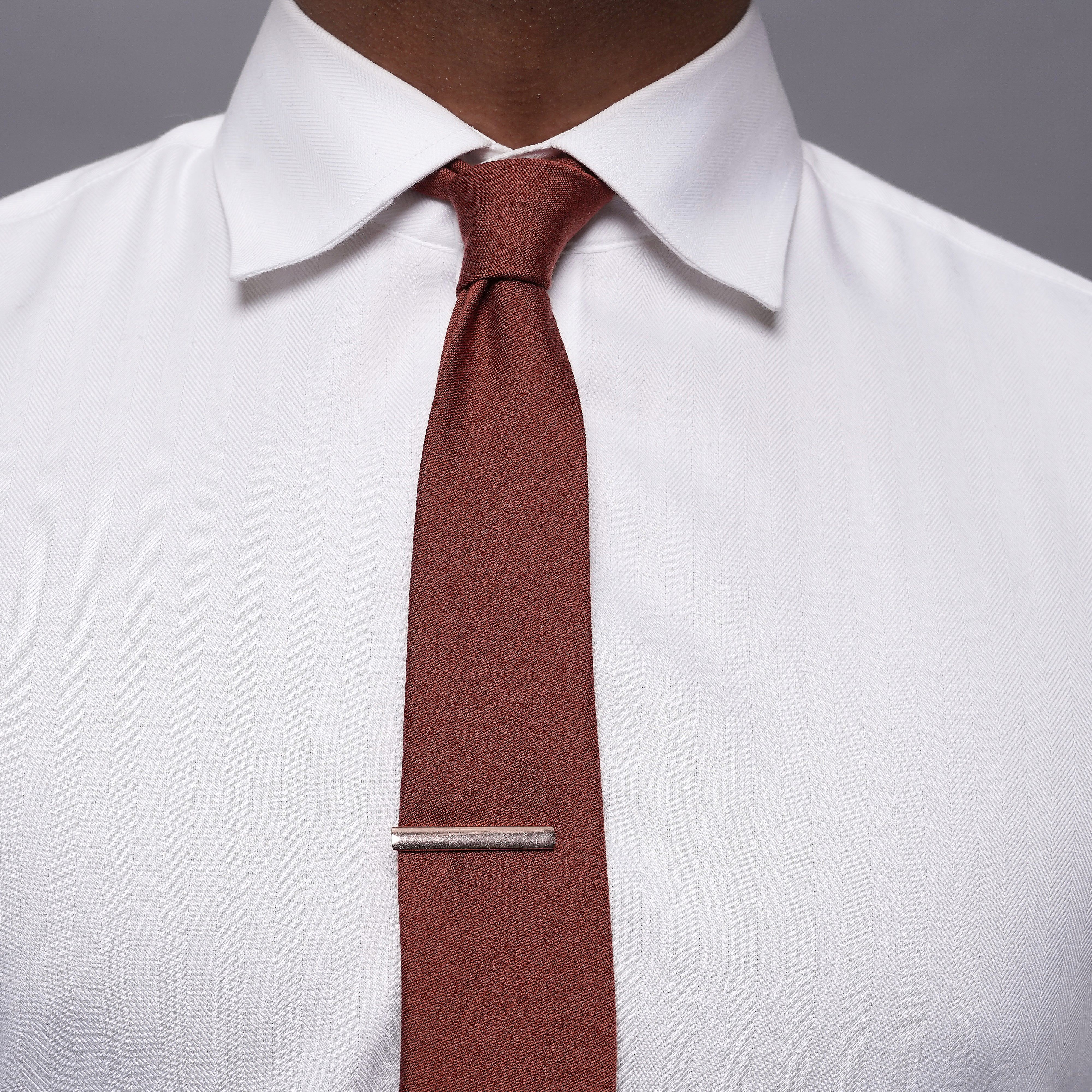 Solid Wool Burnt Orange Tie sold by The Tie Bar product image thumbnail 4