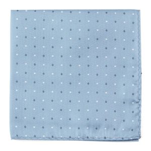 Suited Polka Dots Steel Blue Pocket Square sold by The Tie Bar