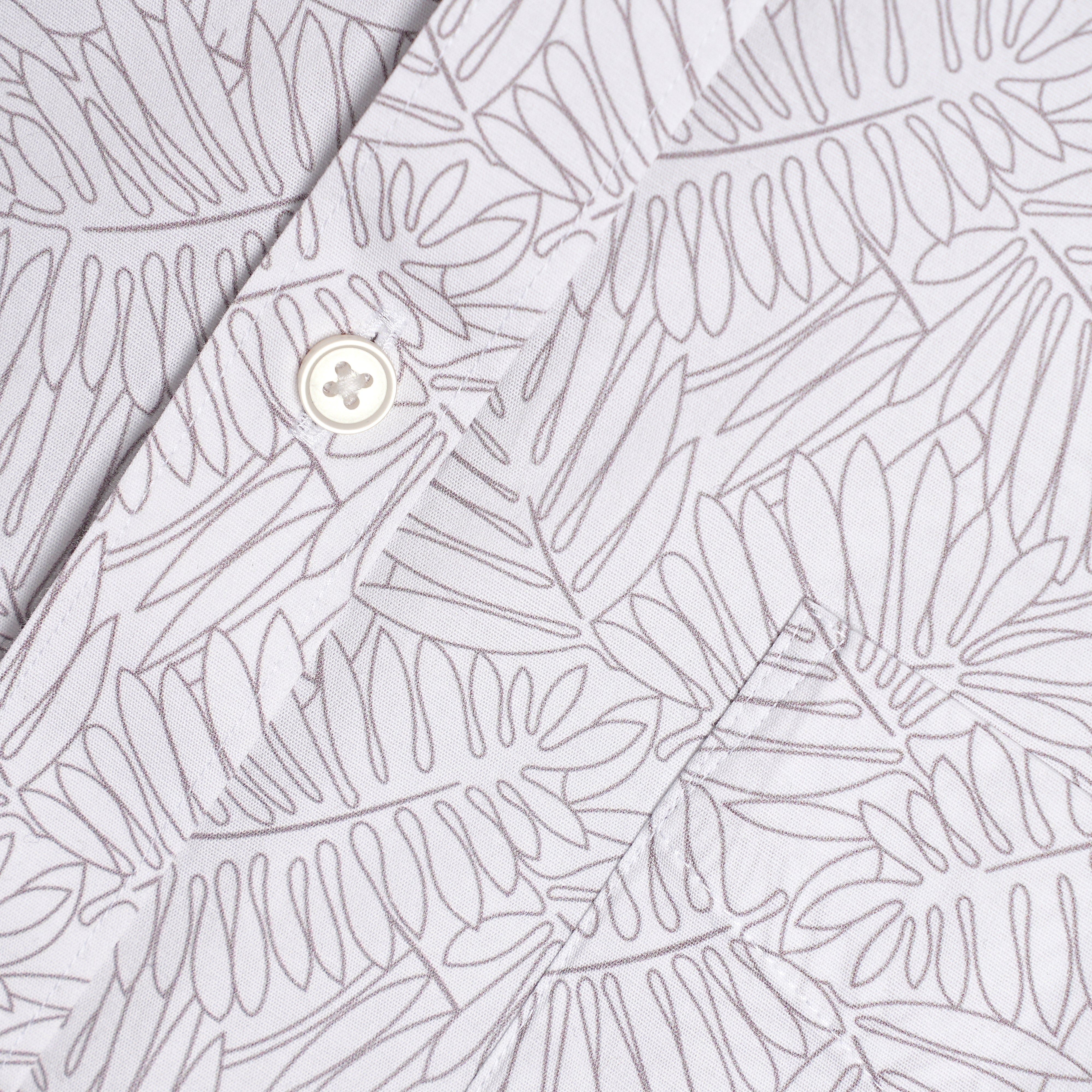 Soft Stretch Illustrated Palm White Short Sleeve Shirt sold by The Tie Bar product image thumbnail 3