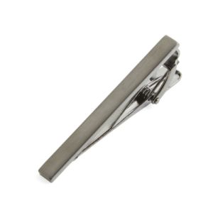 Brushed Straight Gun Metal Tie Bar sold by The Tie Bar