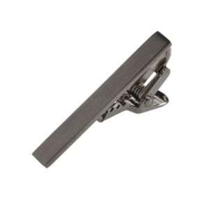 Brushed Straight Gun Metal Tie Bar sold by The Tie Bar