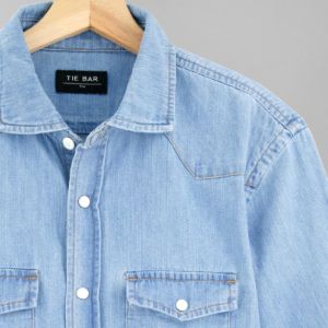 Western Denim Light Blue Casual Shirt sold by The Tie Bar
