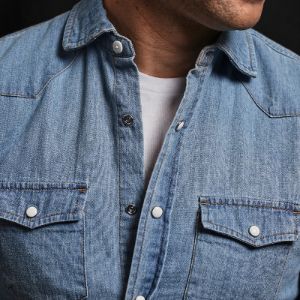 Western Denim Light Blue Casual Shirt sold by The Tie Bar