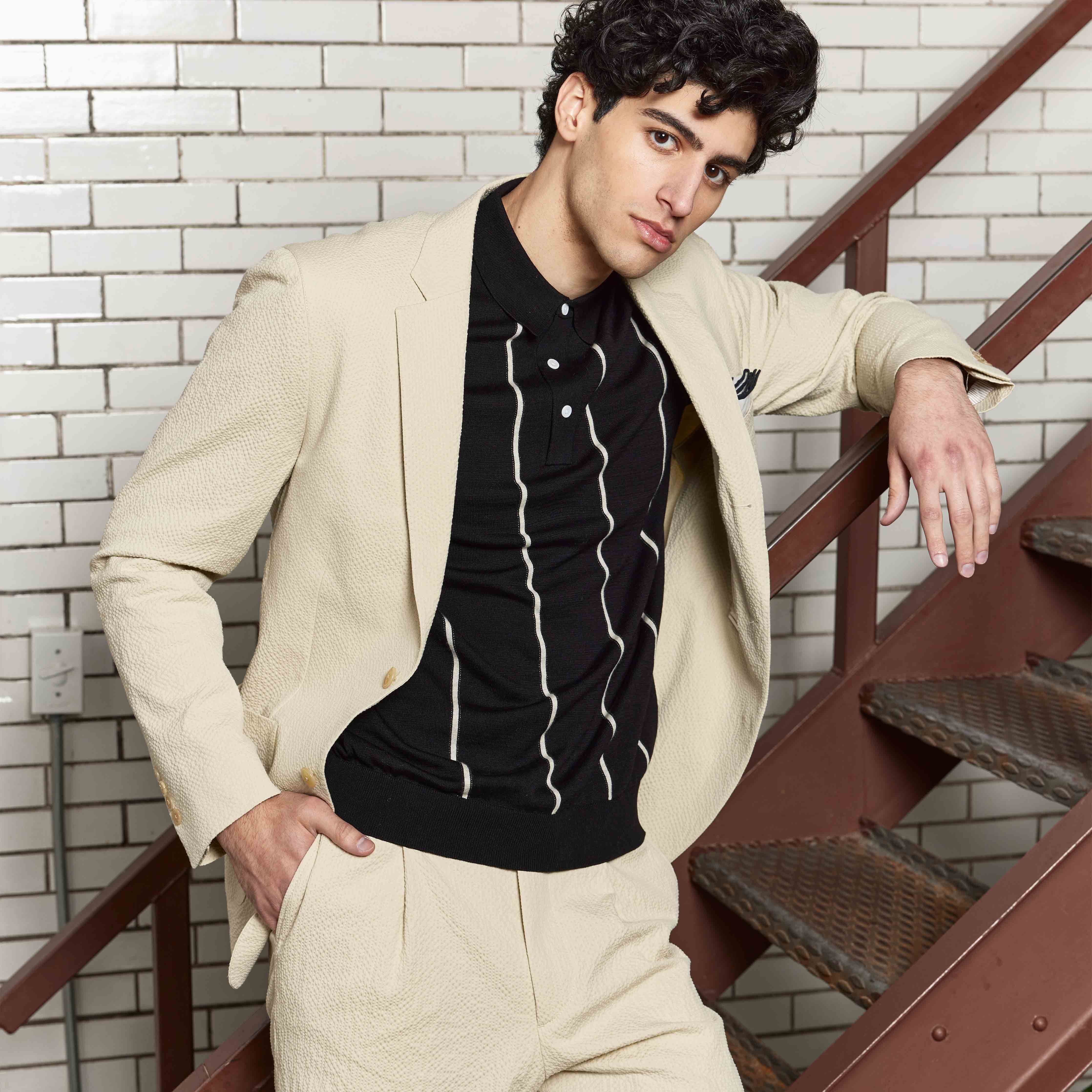 Thin Vertical Stripe Black Polo sold by The Tie Bar product image thumbnail 3