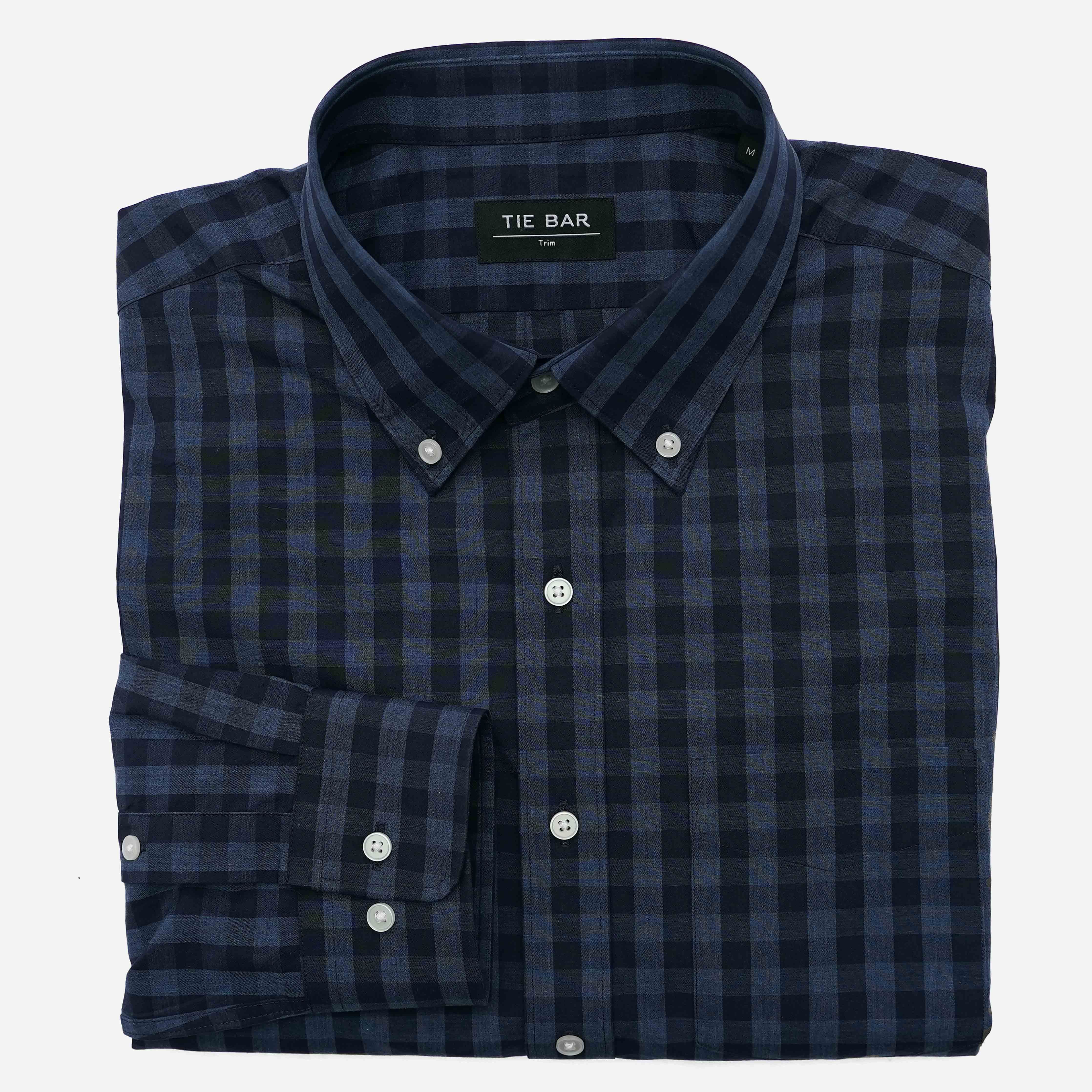 Brushed Cotton Plaid Blues Casual Shirt sold by The Tie Bar
