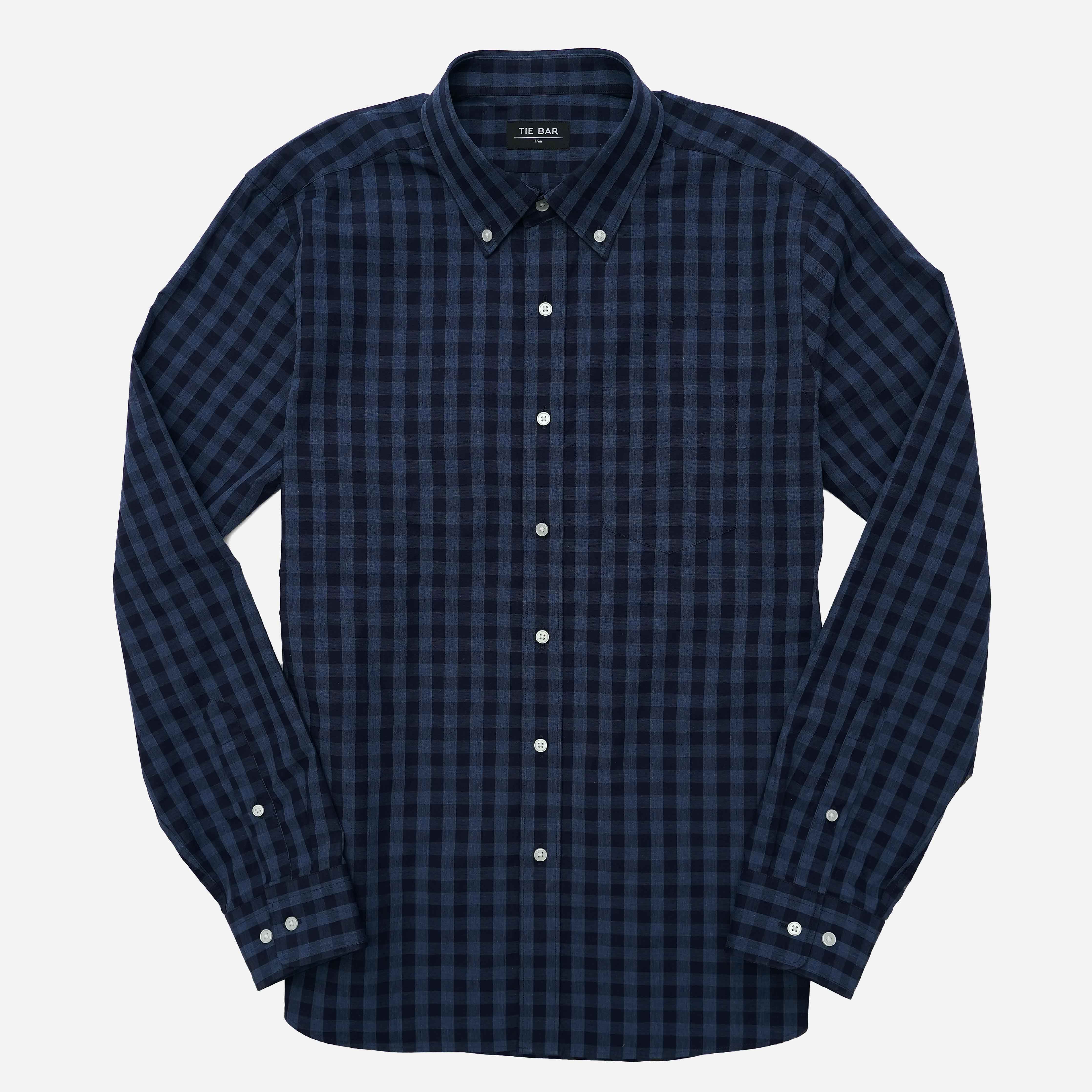 Brushed Cotton Plaid Blues Casual Shirt sold by The Tie Bar product image thumbnail 2