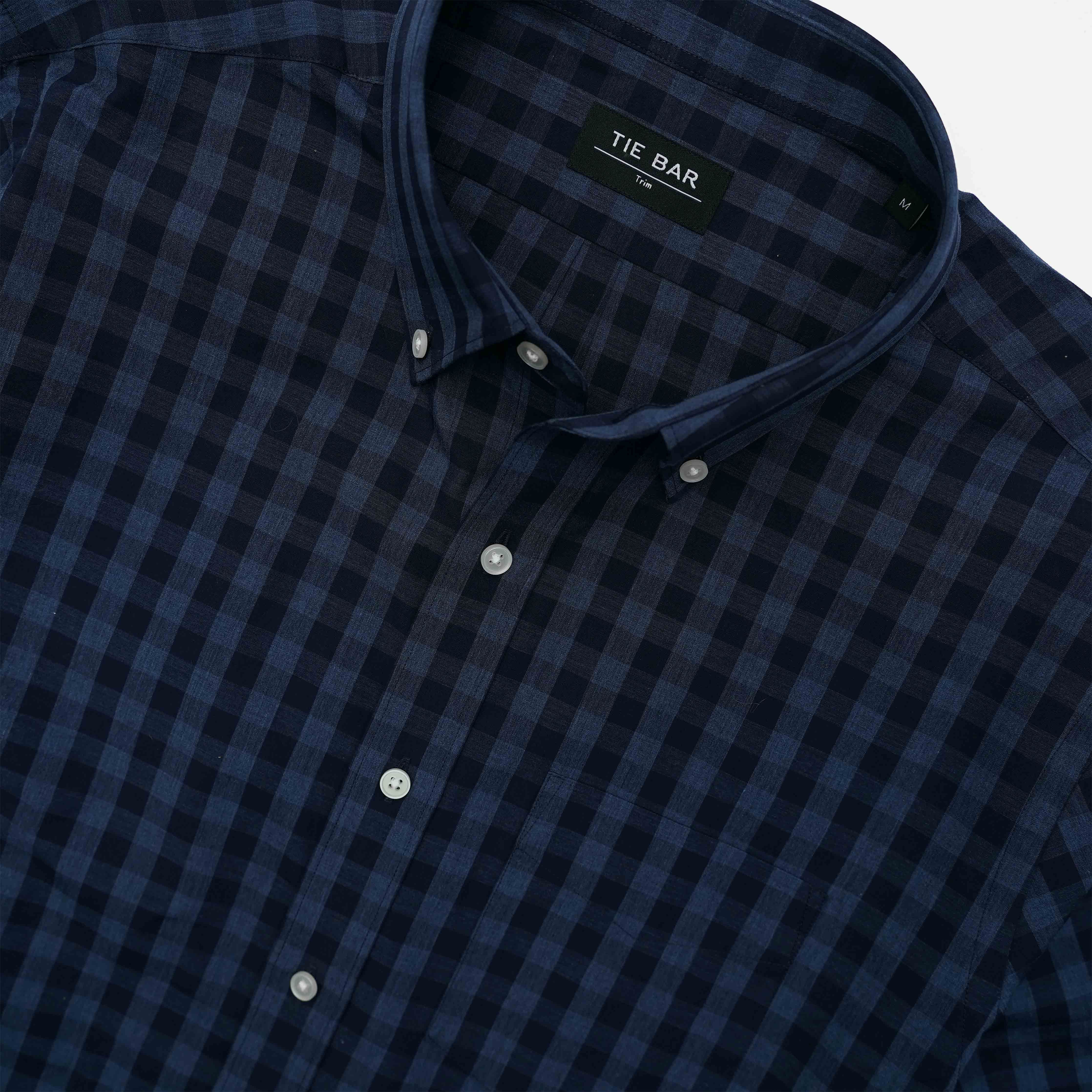 Brushed Cotton Plaid Blues Casual Shirt sold by The Tie Bar product image thumbnail 3