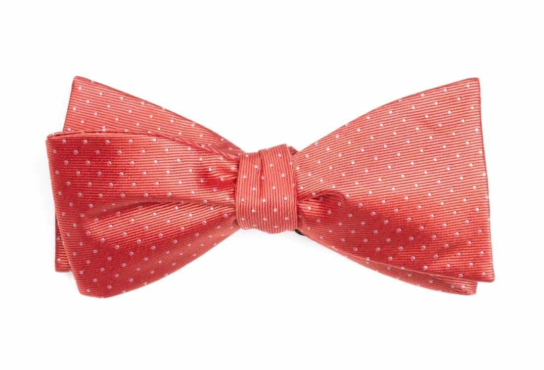 Mini Dots Coral Bow Tie sold by The Tie Bar