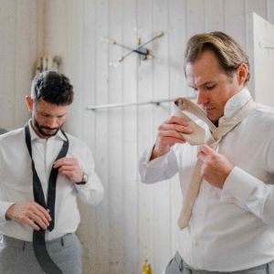 Herringbone Tuxedo White Non-Iron Dress Shirt sold by The Tie Bar