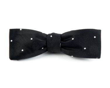 Satin Dot Black Bow Tie sold by The Tie Bar