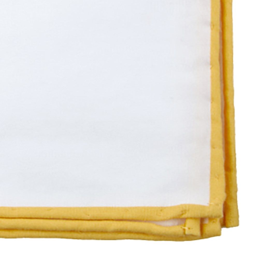 White Cotton With Border Yellow Gold Pocket Square sold by The Tie Bar product image thumbnail 2