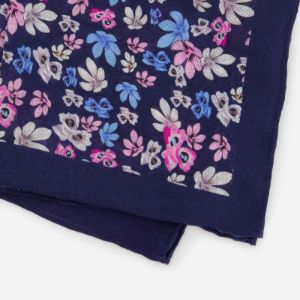 Tossed Lillies Navy Pocket Squares sold by The Tie Bar