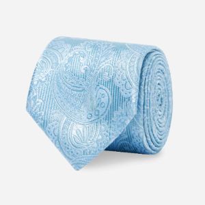 Twill Paisley Steel Blue Tie sold by The Tie Bar