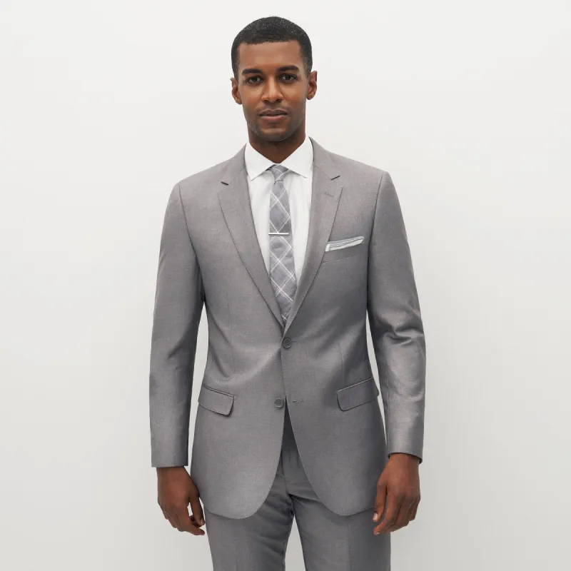 Textured Gray Suit Jacket by SuitShop sold by The Tie Bar