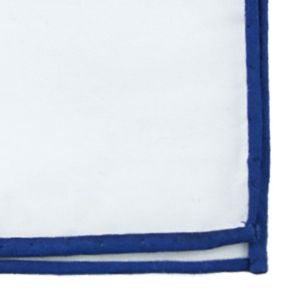 White Cotton With Border Royal Blue Pocket Square sold by The Tie Bar