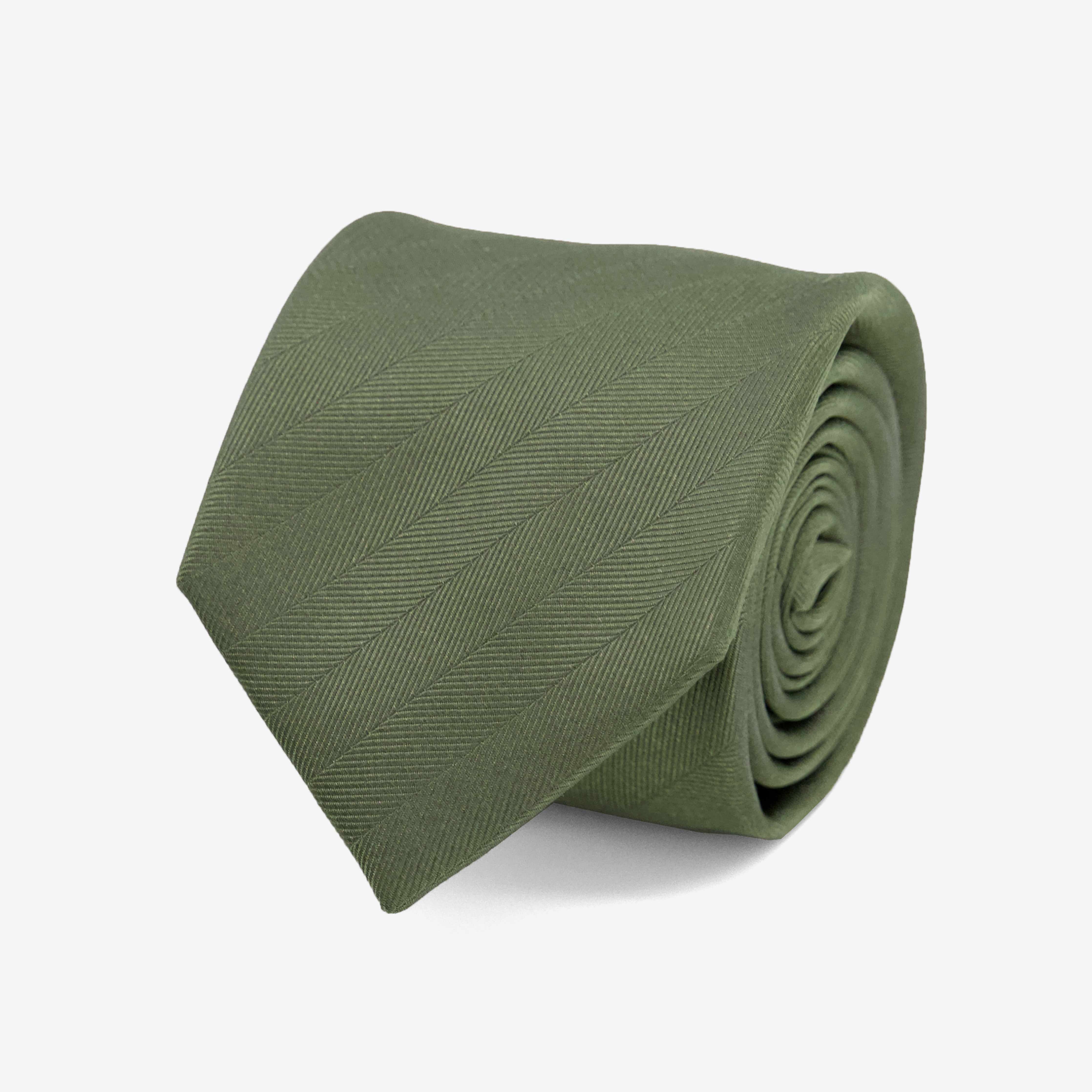 Herringbone Vow Olive Tie sold by The Tie Bar